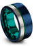 10mm Blue Promise Rings Rare Rings Male 10mm Ring Matching