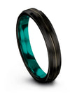 Personalized Wedding Band Fiance and Her 4mm Tungsten Large Black Ring Men&#39;s - Charming Jewelers