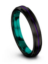 Black Wedding Rings Band Tungsten Wedding Band Cute Couple Matching Gift - Charming Jewelers