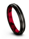 Black and Grey Wedding Ring Tungsten Bands for Womans Brushed Solid Black - Charming Jewelers