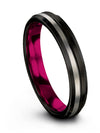 Wedding Engagement Woman&#39;s Ring Sets Guys 4mm Tungsten Bands Black Set of Ring - Charming Jewelers