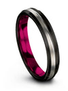 Black Jewelry Set Wedding Ring Black Tungsten Carbide 4mm