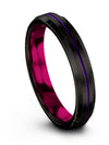 Men Metal Wedding Bands Common Ring Jewelry for Guy Rings Black Brushed Rings - Charming Jewelers