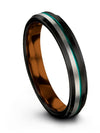 4mm Black Wedding Rings Man Tungsten Band Fiance and Him