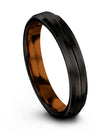 Wedding Ring for Mens Band Tungsten Ring for Female Black 4mm Rings Men Black - Charming Jewelers