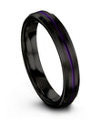 4mm Mens Promise Rings Black Tungsten Wedding Rings Sets for Female Couple - Charming Jewelers
