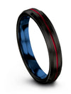 Wedding Bands Set for Lady Black Tungsten Bands for Female Bevel Edge Minimal - Charming Jewelers