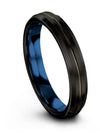 Plain Wedding Rings for Womans Tungsten Bands 4mm Black Bands for Hand Men - Charming Jewelers