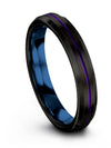 Couples Wedding Bands Sets Black Tungsten Black Wedding Band Black Plated Lady - Charming Jewelers