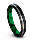 4mm Blue Line Ring for Couples Tungsten Matching Ring for Couples Hippy Bands - Charming Jewelers