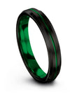 Green Line Wedding Ring Womans Band Tungsten Black Engagement Womans Bands - Charming Jewelers