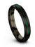 Black Jewelry Set Men 4mm Tungsten Bands Black Green Set