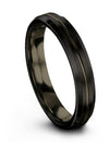 Man Male Wedding Band Guys Band Tungsten Carbide Simple Black Rings for Guy - Charming Jewelers