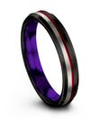 Mens Middle Finger Bands Tungsten Carbide Ring for Men&#39;s Black 4mm Wife - Charming Jewelers