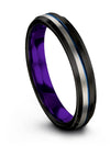 Common Wedding Band Mens Tungsten Bands 4mm Black Blue and Blue Band Female - Charming Jewelers