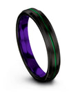 Black and Green Woman&#39;s Wedding Bands Tungsten 4mm Wedding Bands Black 4mm - Charming Jewelers