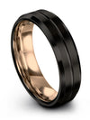 Black Ring Wedding Bands Wedding Ring for Men Tungsten Black 6mm Thirteenth - Charming Jewelers