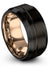 Black and Black Wedding Bands Man Tungsten Rings for Mens
