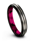 Grey Black Him and Her Wedding Bands Sets Brushed Tungsten Grey Ring for Lady - Charming Jewelers