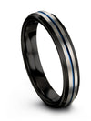 Wedding Bands for Guy Engraving Tungsten Grey and Blue Band His Day Ideas 4mm - Charming Jewelers