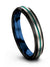 Valentines Day Her Tungsten Female Ring Grey and Teal