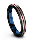 4mm Black Line Promise Band Woman&#39;s 4mm Black Line Tungsten Rings for Men&#39;s - Charming Jewelers