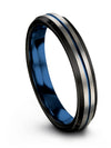 Wedding Rings Grey Blue His and Girlfriend Tungsten Wedding Bands Love Bands - Charming Jewelers