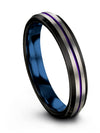 4mm Promise Band Guy Tungsten Carbide Grey Ladies Grey Purple Jewelry Happy - Charming Jewelers