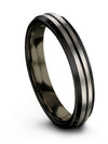Grey Woman&#39;s Wedding Band Tungsten Grey Rings Simple Promise Rings for Couples - Charming Jewelers