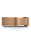 8mm Line Man Wedding Ring 18K Rose Gold Tungsten Carbide Bands Man 18K Rose - Charming Jewelers