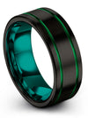 Wedding Ring Sets for Husband Tungsten Bands for Male Custom Engraved Black - Charming Jewelers