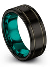 Male and Mens Wedding Band Sets Black Nice Tungsten Band Black Rings Guys Bands - Charming Jewelers