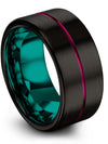 Luxury Promise Ring Tungsten Carbide Black Cute Couple Matching 65th - Blue - Charming Jewelers
