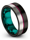 Wedding Sets Black Tungsten Fathers Day Ring Tungsten Carbide Bands 8mm Tenth - Charming Jewelers