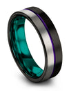 Guys Black Wedding Ring Tungsten Engagement Band Him and Boyfriend Simple Soul - Charming Jewelers