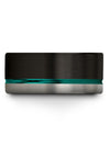 Wedding Engagement Guys Bands Sets Tungsten Carbide Black Teal Bands Small Band - Charming Jewelers