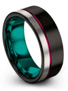 Amazing Men&#39;s Wedding Bands Tungsten Rings Men Black Promise Ring for Him Flat - Charming Jewelers