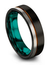 Guys Black Wedding Ring Tungsten Engagement Band Him and Boyfriend Simple Soul - Charming Jewelers