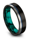 Black Blue Promise Band Set for Him and Her Tungsten Wedding Bands Ring Black - Charming Jewelers