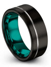 Wedding Band Matching Sets Tungsten 8mm Ring for Guy Black