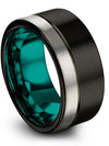Male Wedding Bands Sets Black Carbide Tungsten Wedding Band for Male Engagement - Charming Jewelers