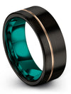 Couple Promise Band Tungsten Black Wedding Bands Couples Marriage Ring - Charming Jewelers
