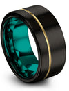 Small Wedding Bands Tungsten Ring for Guy Brushed Black Promise Engagement Guy - Charming Jewelers