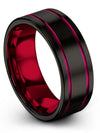 Wedding Band Set for Him and Fiance Womans Tungsten Wedding Rings Black Plated - Charming Jewelers