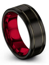 Wedding Ring Black Woman&#39;s Wedding Band Mens Tungsten Personalized Jewelry - Charming Jewelers