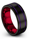 Men&#39;s Brushed Black Anniversary Ring Tungsten Promise Bands Unique Engagement - Charming Jewelers