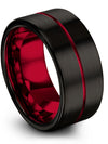 Unique Black Men Wedding Band Tungsten Rings Set Rings Promise Ring Matching - Charming Jewelers