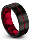 Black Plated Wedding Ring Guys Wedding Bands Black and Tungsten Custom Band Men - Charming Jewelers