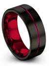 Wedding Engagement Man Band Set His and Her Black Tungsten Couples Promise Ring - Charming Jewelers