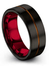 Black Wedding Bands for Him and Him Tungsten Black Handmade Bands for Guys His - Charming Jewelers